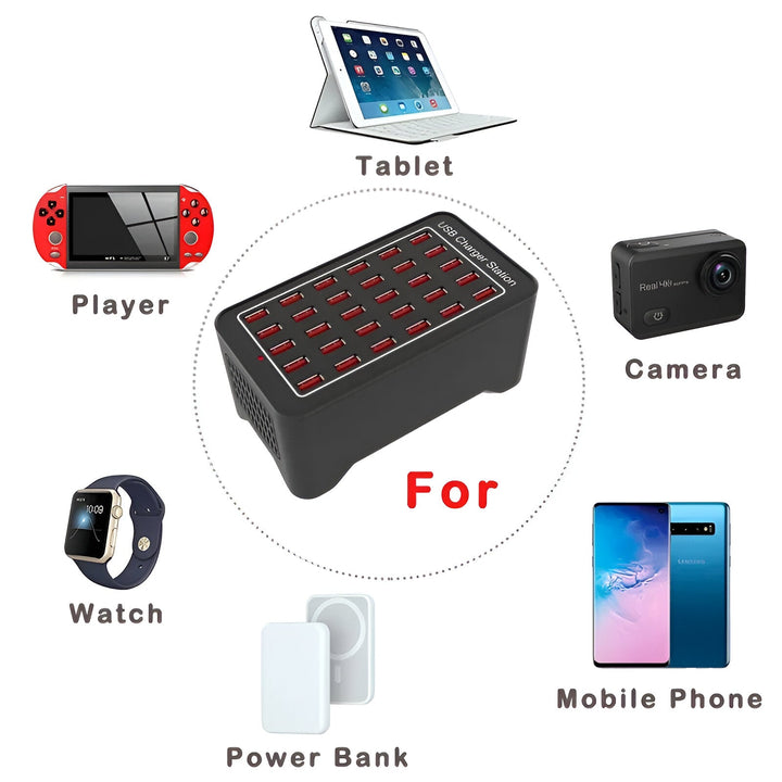 Skanto | PowerPort Pro 30 - Universell Multi-USB-lader med 30 porter