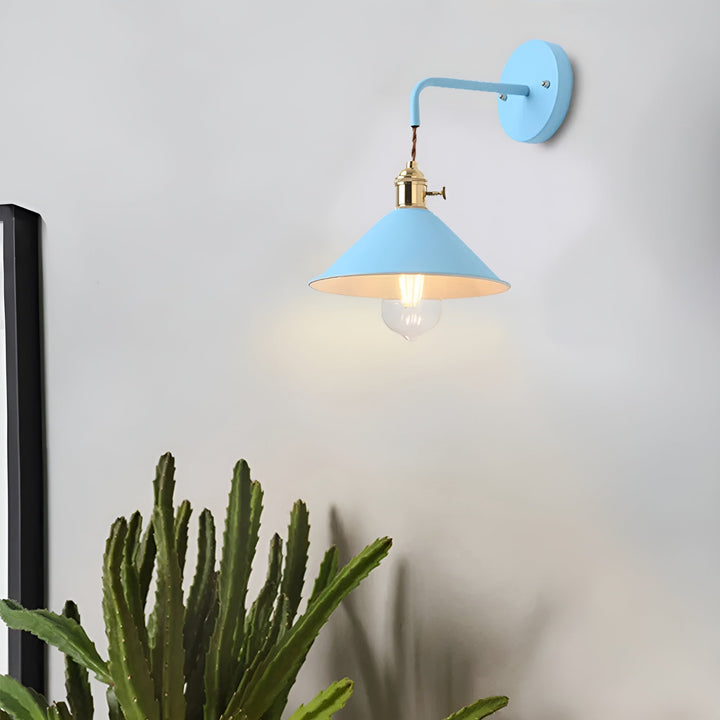 Skanto | Retro Vintage Vegglampe - Vintage-inspirert Kjegle Metall Vegglampe