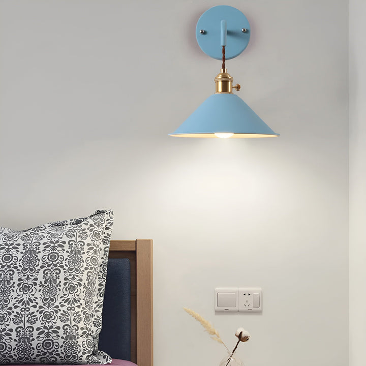 Skanto | Retro Vintage Vegglampe - Vintage-inspirert Kjegle Metall Vegglampe
