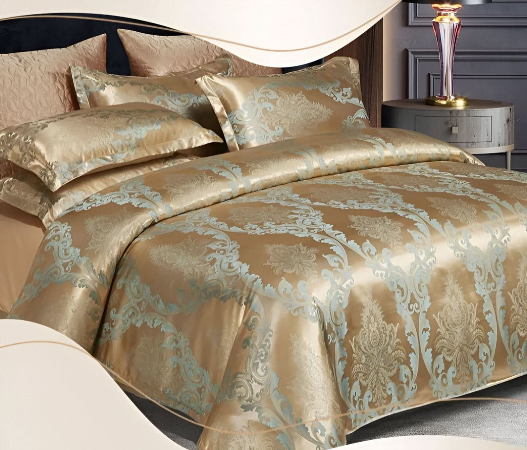 SILKLOFT – Elegantes Satin-Jacquard-Bettwäscheset
