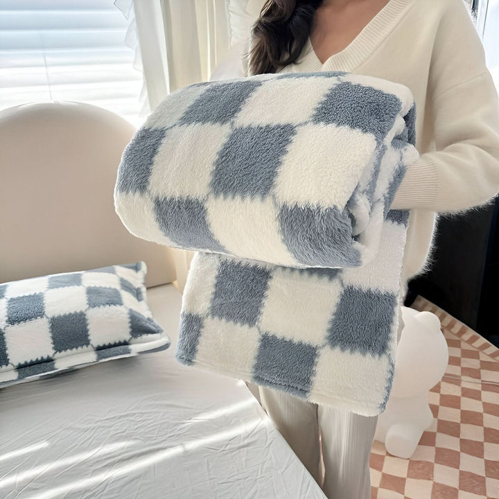 Skanto | SNUGSPOT – Fargerik Rutete Fleece Teppe