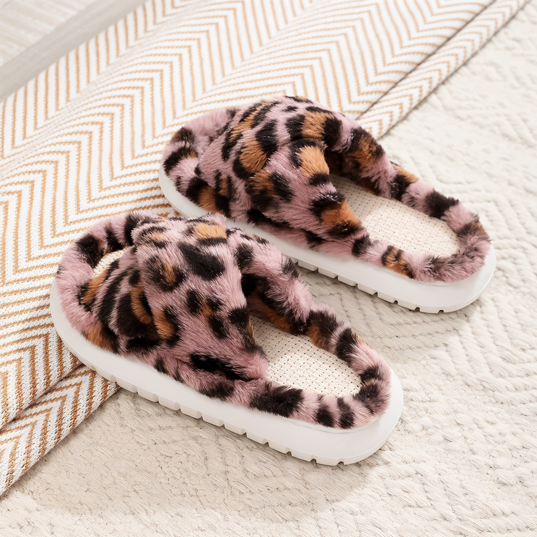Skanto | Sofie - Plush Lined Slippers with Cross Band