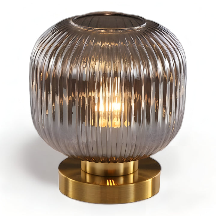 Skanto | Nordisk Bordlampe med Ribbebehandlet Glass