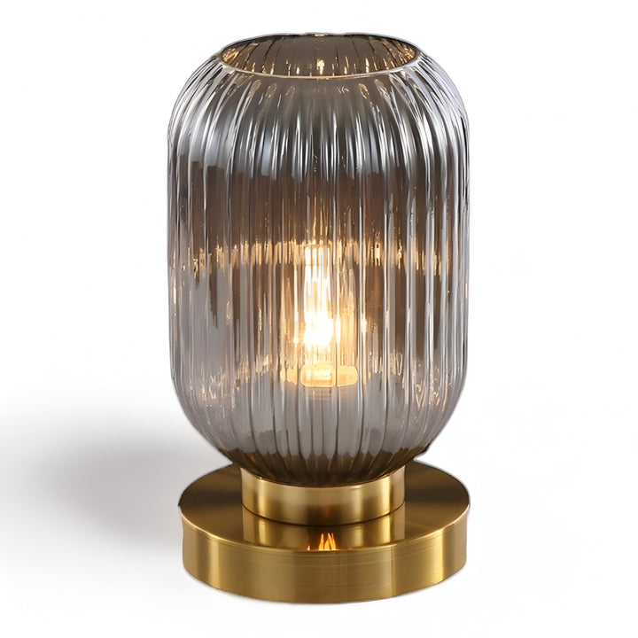 Skanto | Nordisk Bordlampe med Ribbebehandlet Glass