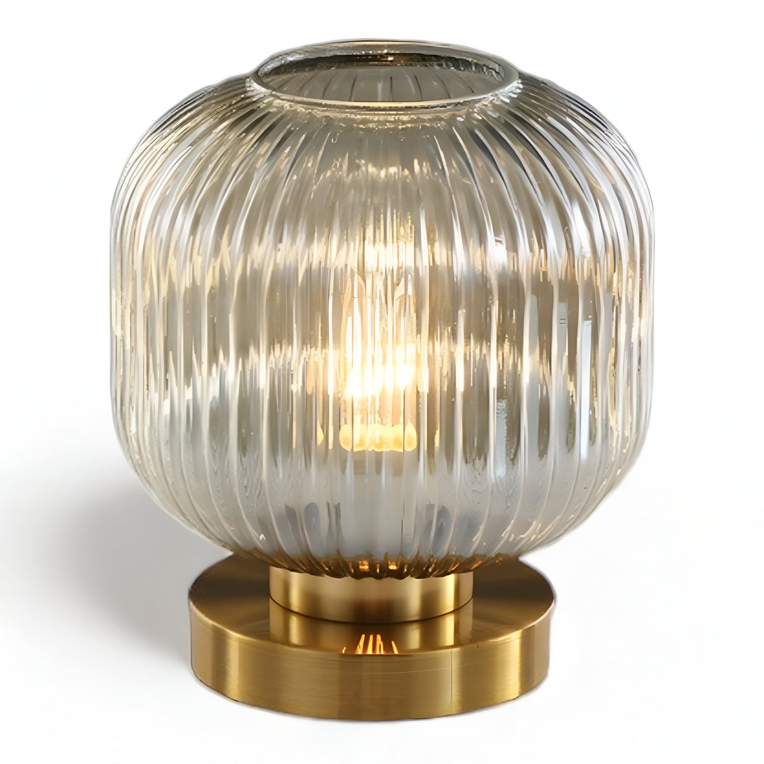 Skanto | Nordisk Bordlampe med Ribbebehandlet Glass