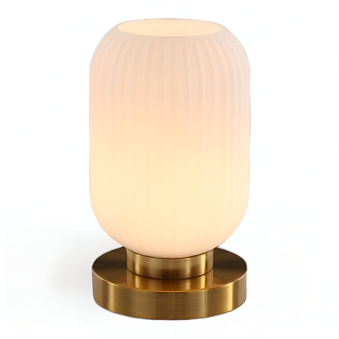 Skanto | Nordisk Bordlampe med Ribbebehandlet Glass