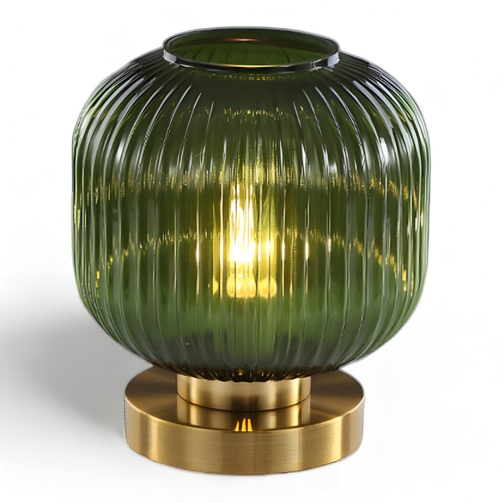 Skanto | Nordisk Bordlampe med Ribbebehandlet Glass