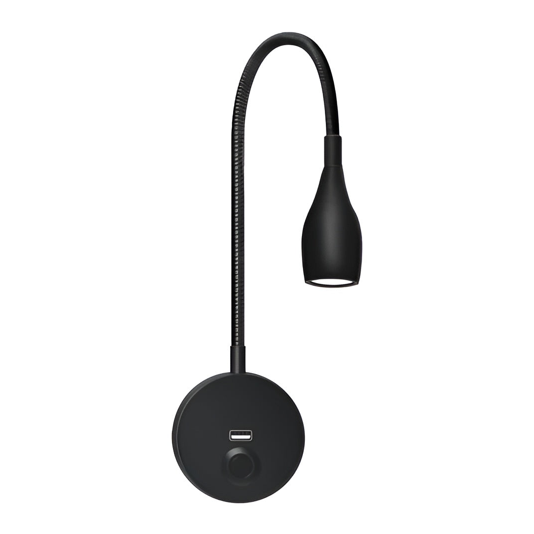 Skanto | TouchGlow - 2-i-1-Swan-neck vegglampe med USB-lader for koselige lese kvelder