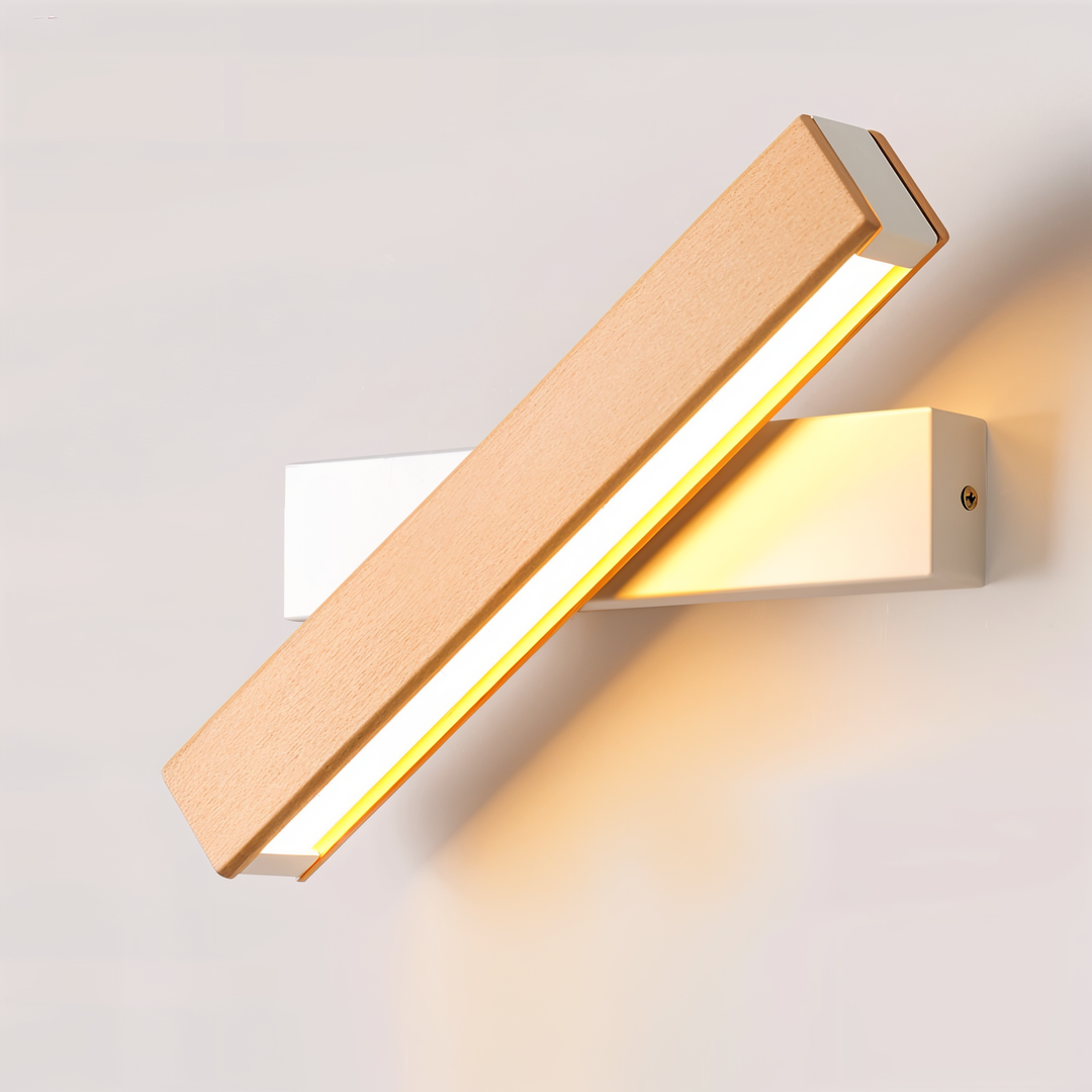 Skanto | TwistLED Vegglampe - 360° roterbar rektangulær LED vegglampe laget av tre