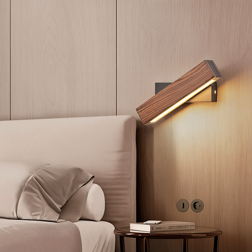 Skanto | TwistLED Vegglampe - 360° roterbar rektangulær LED vegglampe laget av tre