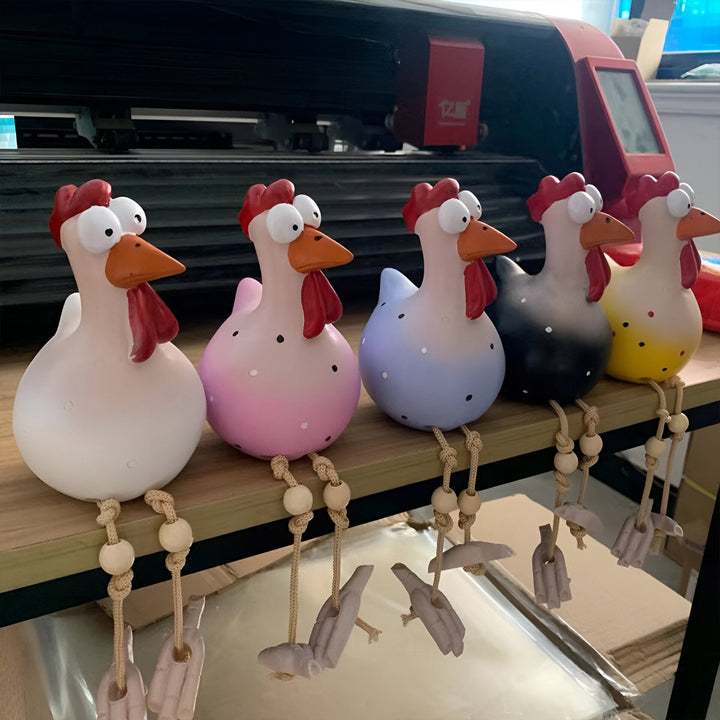 Skanto | Haan Hagefigur med Store Øyne Laget av Værbestandig Harpiks