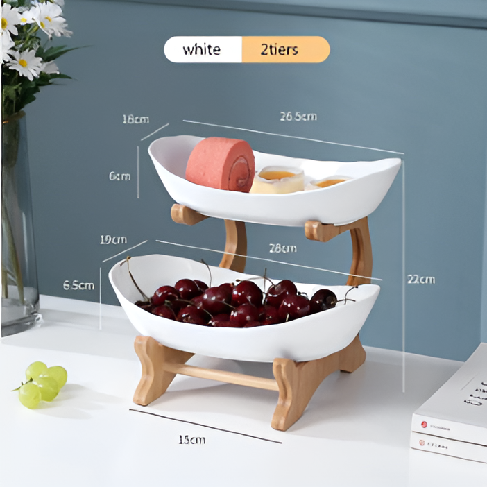 Skanto | Tre nivå fruktskål – Moderne flerlagd snacks- og fruktutstillingsstativ