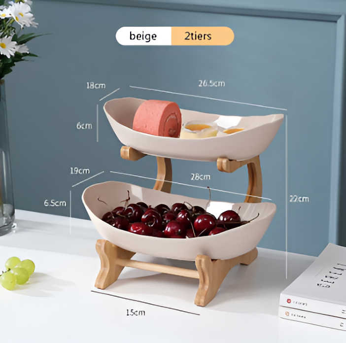 Skanto | Tre nivå fruktskål – Moderne flerlagd snacks- og fruktutstillingsstativ