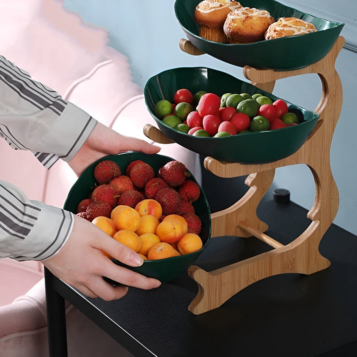 Skanto | Tre nivå fruktskål – Moderne flerlagd snacks- og fruktutstillingsstativ