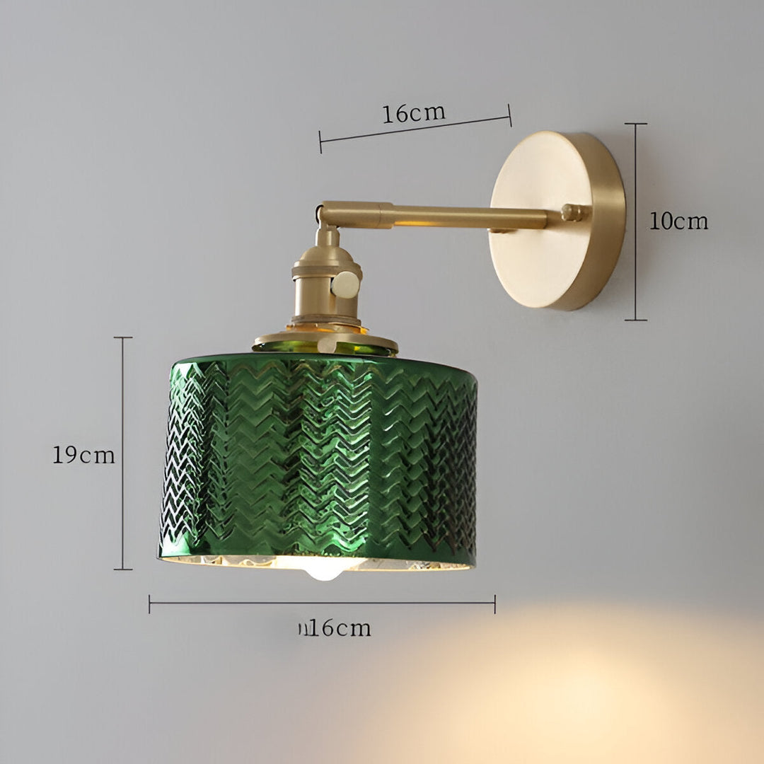 Skanto | Justerbar LED Vegglampe i Ribbete Glass i Skandinavisk Design
