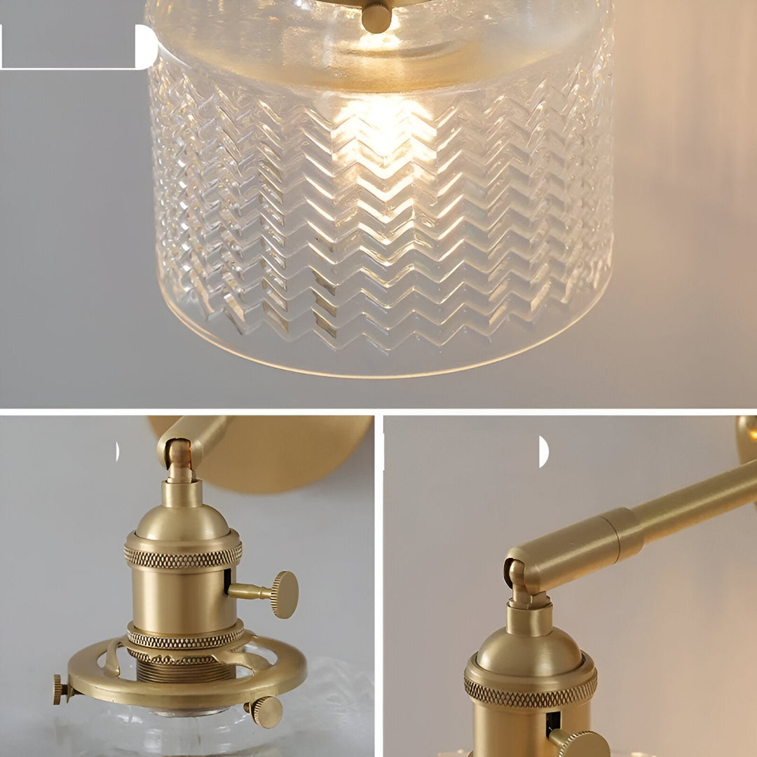 Skanto | Justerbar LED Vegglampe i Ribbete Glass i Skandinavisk Design