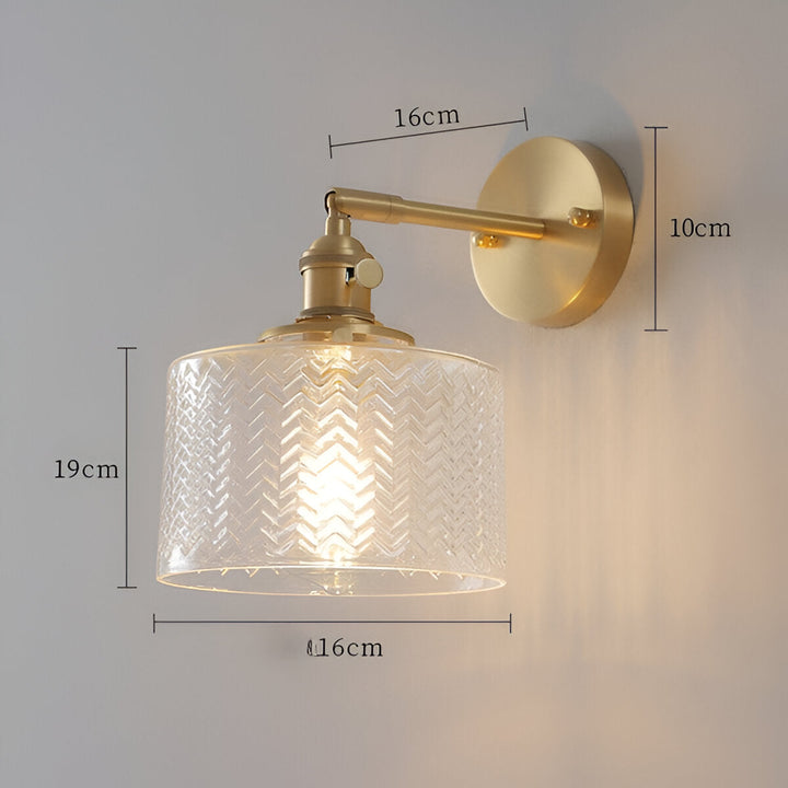 Skanto | Justerbar LED Vegglampe i Ribbete Glass i Skandinavisk Design