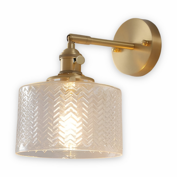Skanto | Justerbar LED Vegglampe i Ribbete Glass i Skandinavisk Design