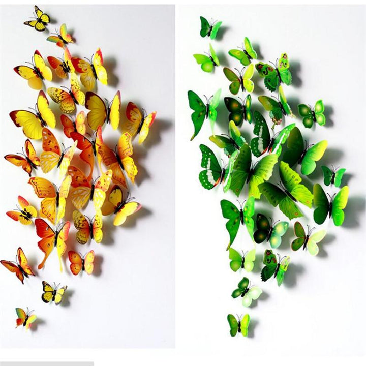 Butterfly 3D Veggklistremerker - 12 Stykker | Skanto