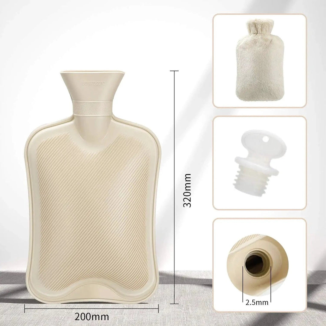 Varmvannflaske med plysjdeksel 2 liter | Skanto