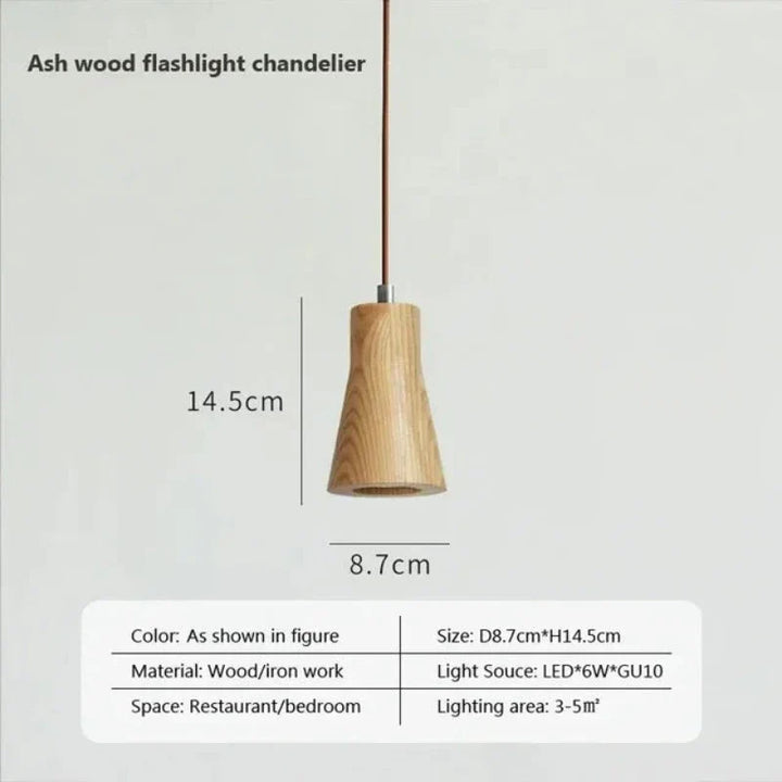 Skandinavisk Tre Pendellampe – Minimalistisk Design for Stue og Soverom | Naturlig Trelook | Skanto
