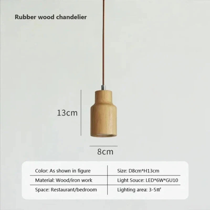 Skandinavisk Tre Pendellampe – Minimalistisk Design for Stue og Soverom | Naturlig Trelook | Skanto