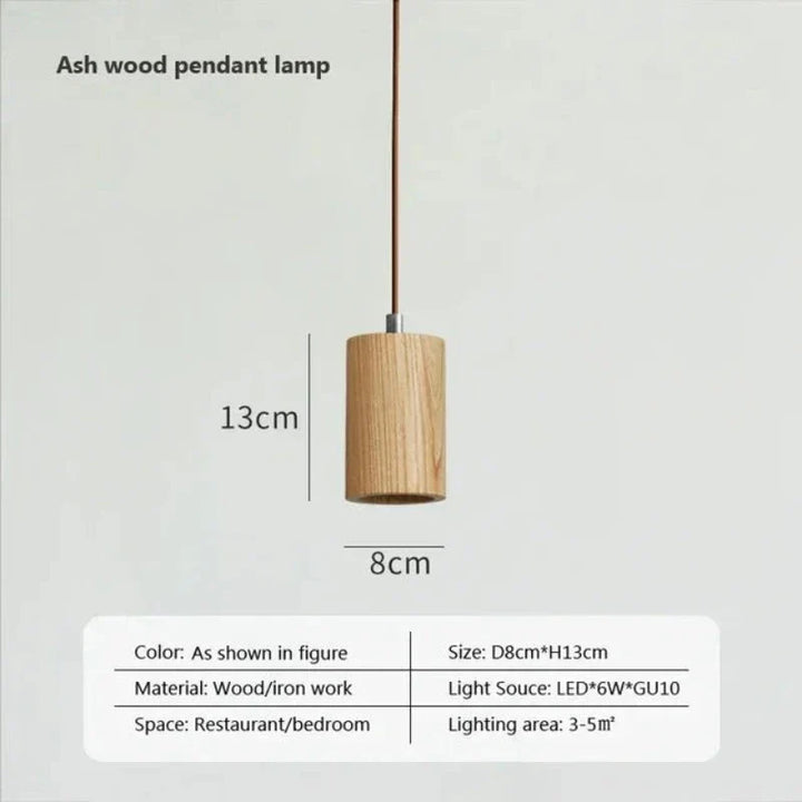Skandinavisk Tre Pendellampe – Minimalistisk Design for Stue og Soverom | Naturlig Trelook | Skanto