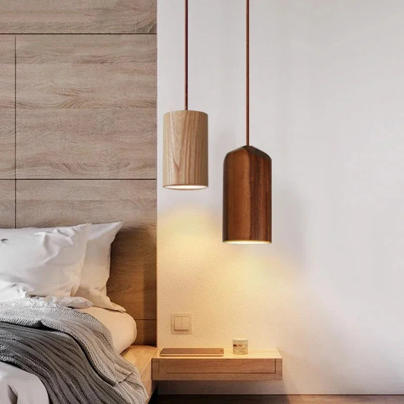 Skanto | Skandinavisk Trependellampe – Minimalistisk Design for Stue og Soverom | Naturlig Treutseende