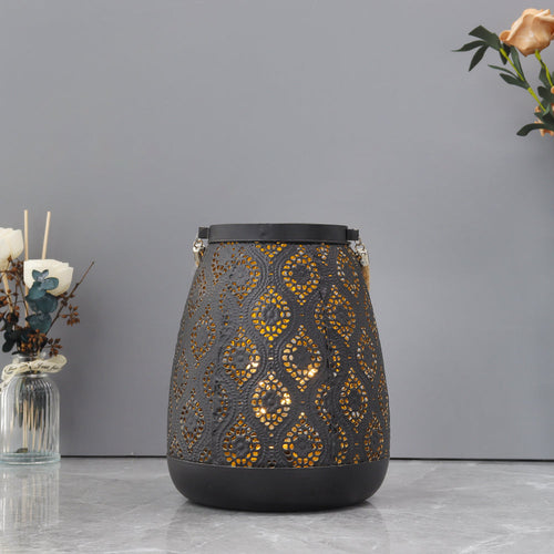 Skanto | Marokkansk Stil Svart Metall Batteridrevet Bordlampe - Trådløs Lampe