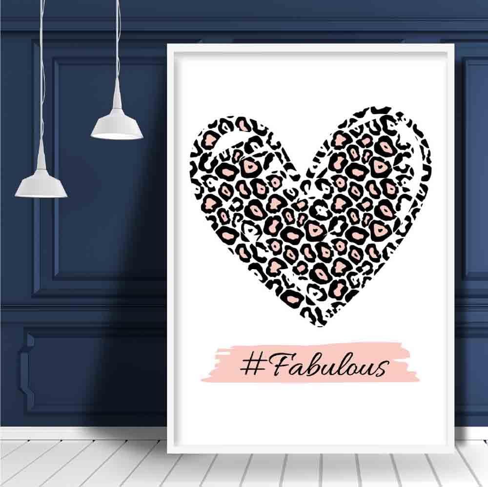 #Fantastisk plakat med rosa leopardtrykk
