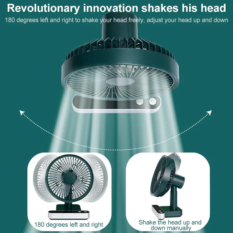 F702 Automatisk Vippende Skrivebords elektrisk Vifte med LED-skjerm | Skanto