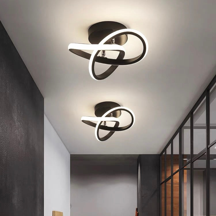Deckenleuchte med LED-belysning, svart metallrahmen