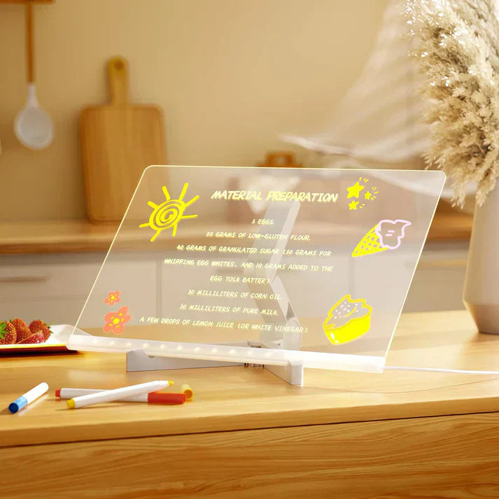 Skanto | IllumiWrite LED Skiltbrett – Gjenbrukbart Lysbrett for Kreative Sinn