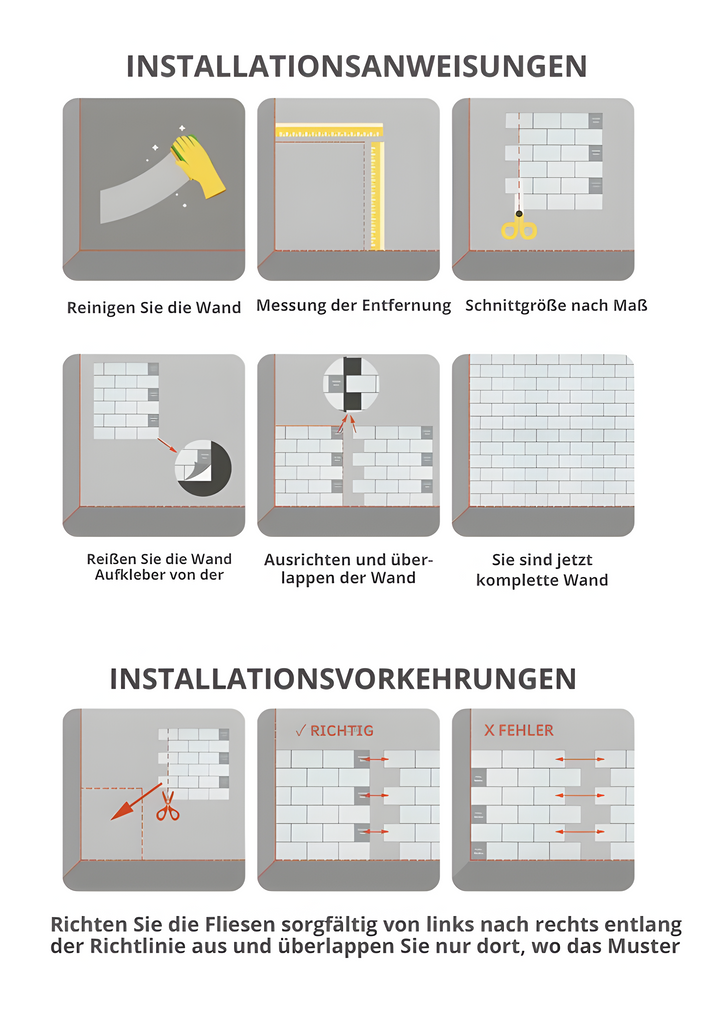 Skanto | Vegg Magic 3D Veggfliser Selvklebende | Uten Bor og Vanntett | Moderne Design