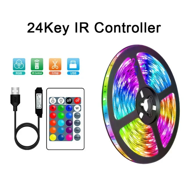 USB LED STRIPE MED FARGEENDRING - RGB LYS FOR ROMDEKORASJON & TV BAKBELYSNING | Skanto