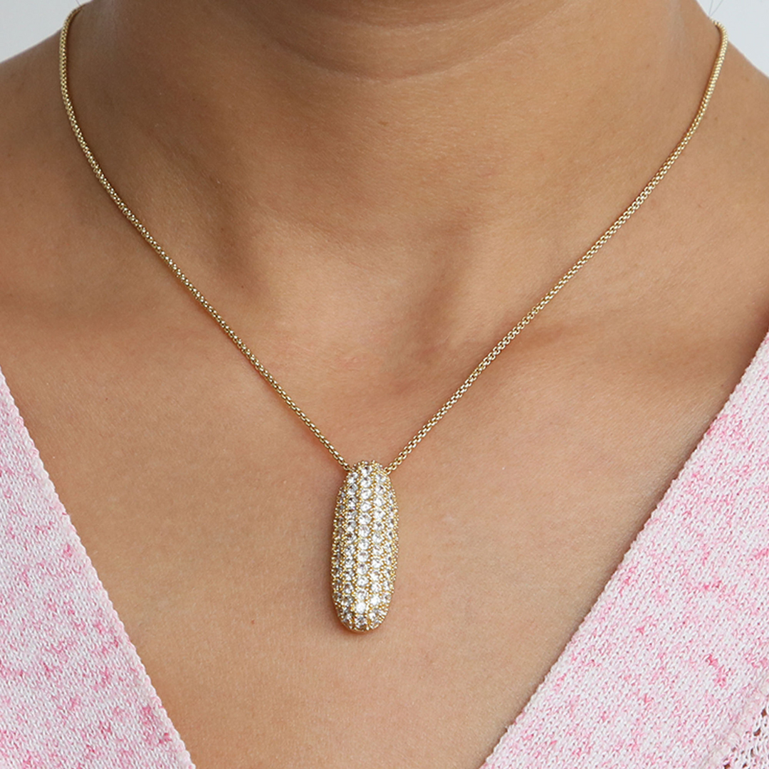 Skanto | Chunky Bubble Diamond Dazzle Initial Halskjeder