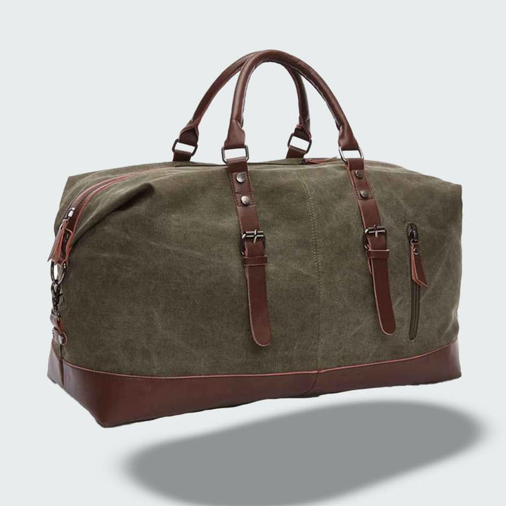 Skanto | Reise-Duffelbag i Vokset Canvas – Robust og Vanntett med Lærdetaljer