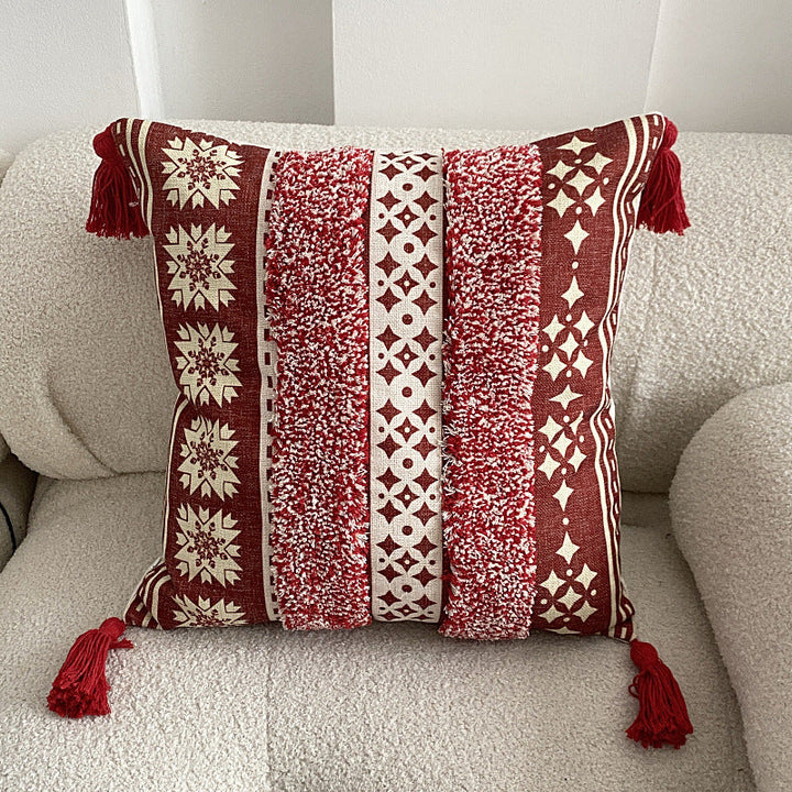 Boho foret linet frynse puteomslag