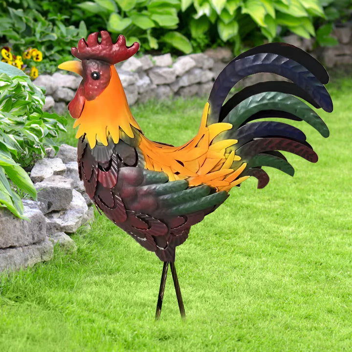 Hane statue - RoosterCraft - Holdbart metall - Dekorativ kunst