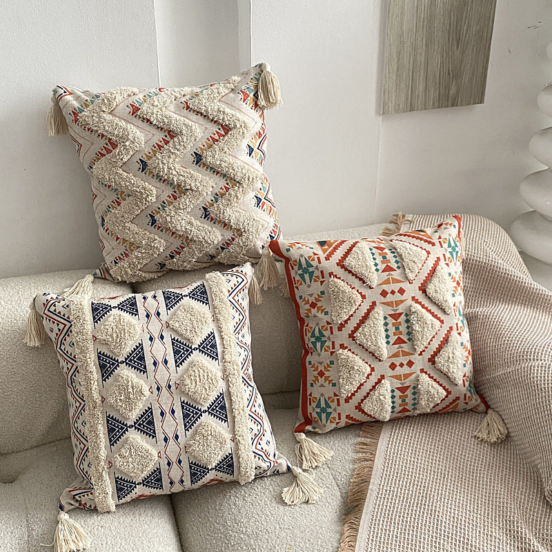 Boho foret linet frynse puteomslag