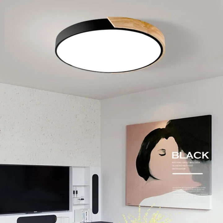 Skanto | Skandinavisk Sirkulær LED Taklampe | Myk Belysning, Minimalistisk Design & Ideell for Soverom og Arbeidsområder