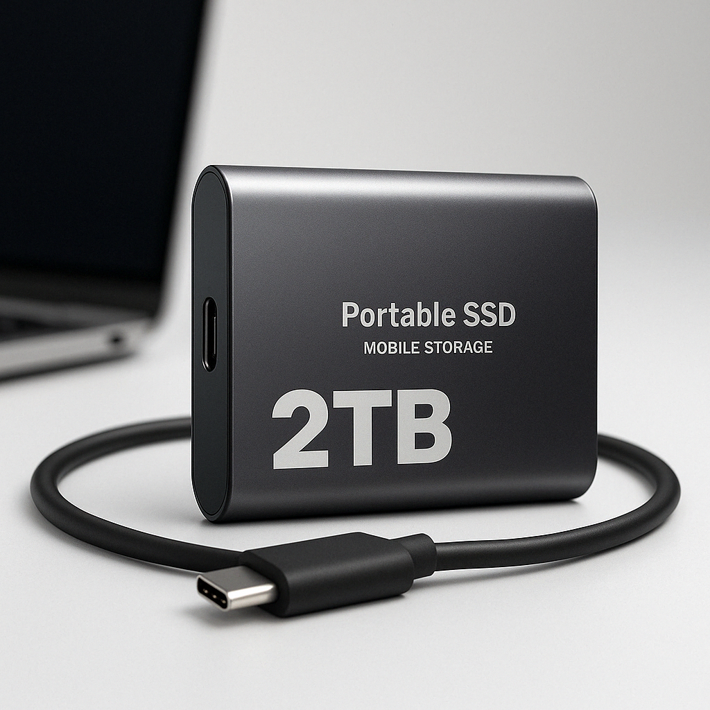 Skanto | Bærbar SSD 2TB Harddisk Ekstern Lagring Kompakt Rask Beste Kvalitet