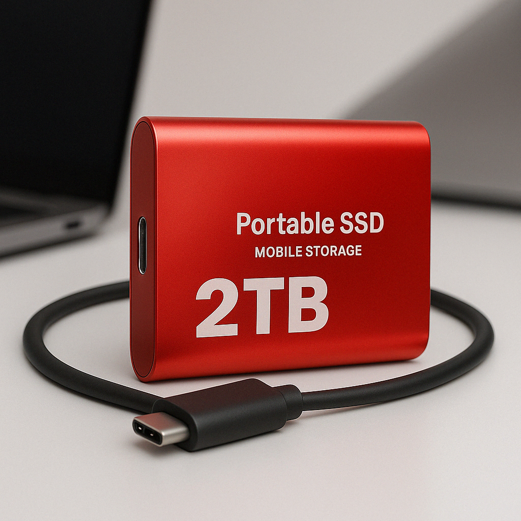 Skanto | Bærbar SSD 2TB Harddisk Ekstern Lagring Kompakt Rask Beste Kvalitet