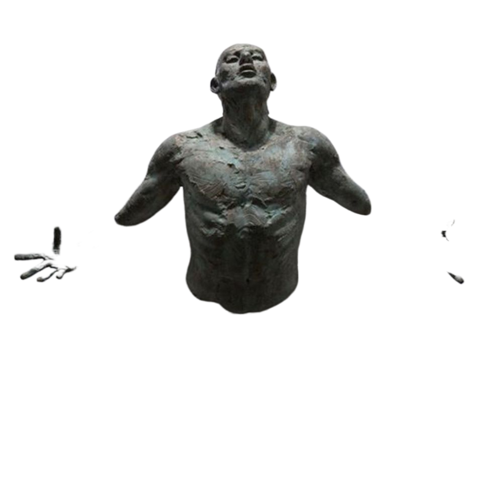 Skanto | Imitasjon Kobber Harpiks Ornament Abstrakt Figur Veggkunst Klatrer 3D Gjennom Vegg Statue Skulptur