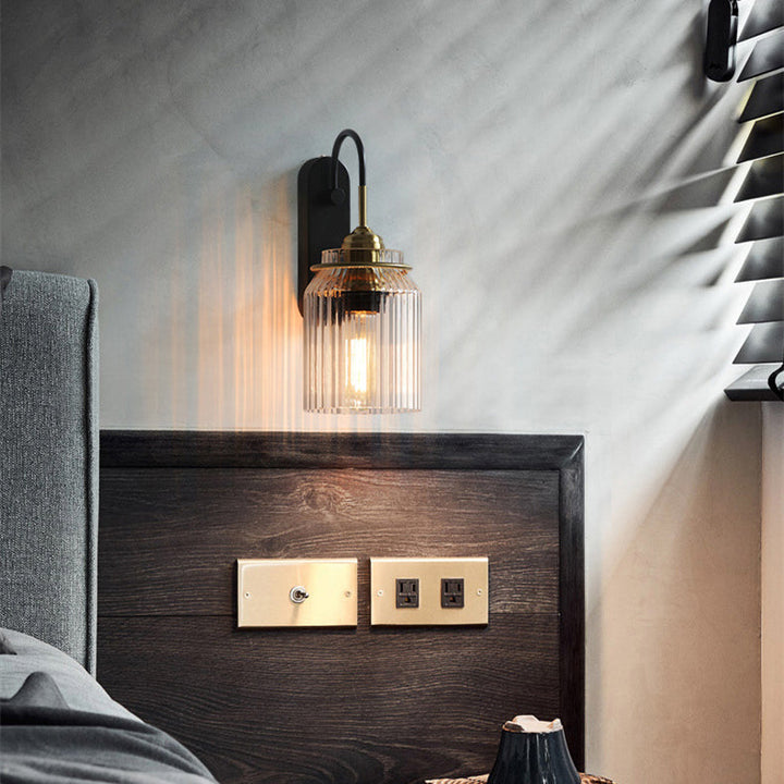 Industriell Glass Trakt Wall Lampe | Skanto