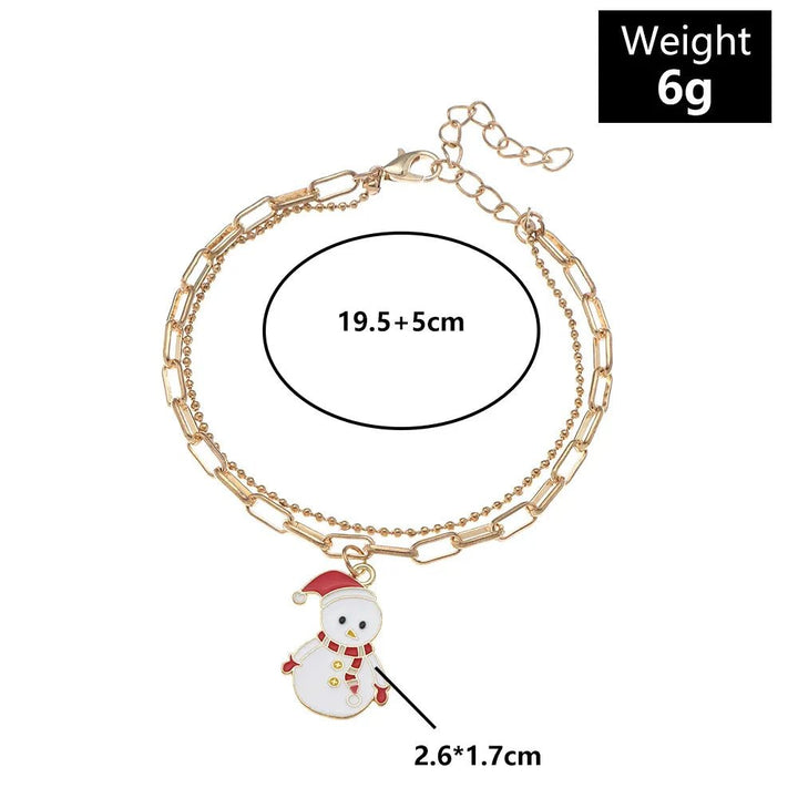 Skanto | Justerbar, gullbelagt, festlig charm armbånd for julestemning
