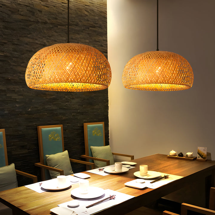 Bamboo Lampe Håndstrikket Kinesisk Stil Veving | Skanto
