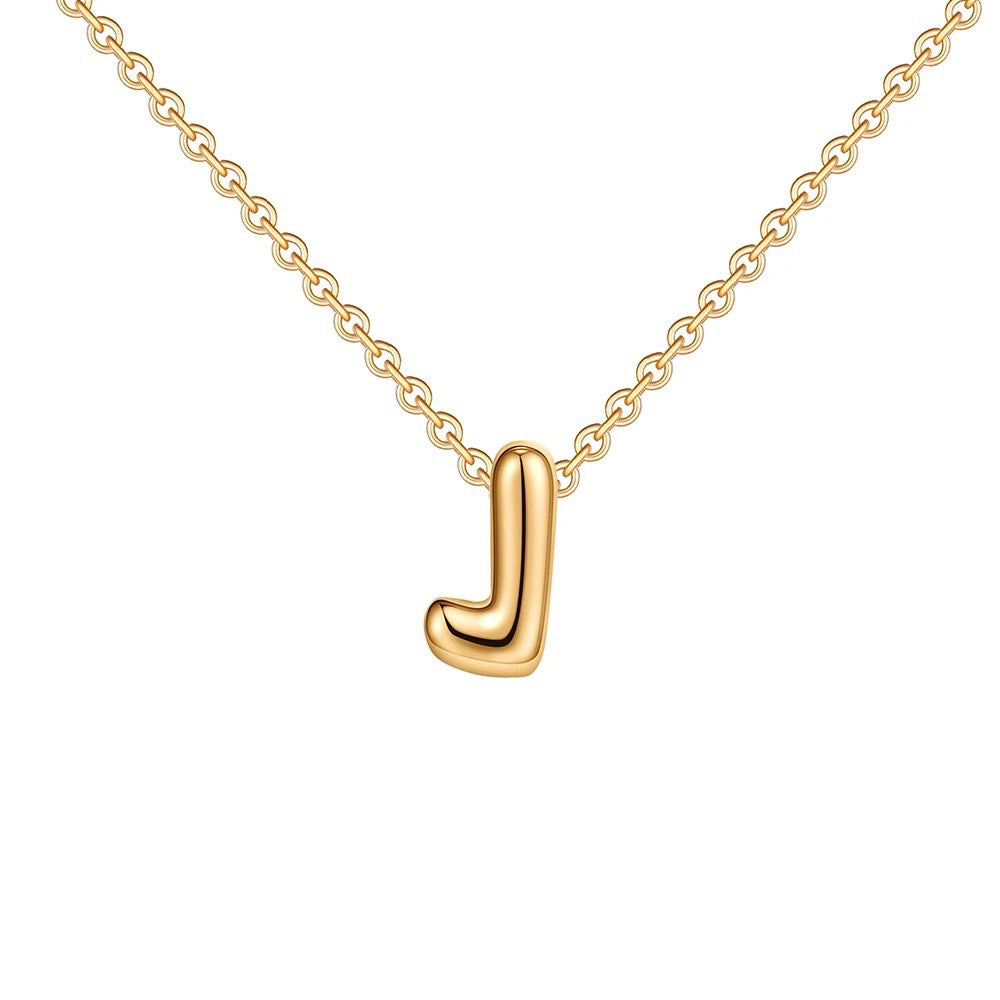 Skanto | Dainty Bubble Letter Initial Necklace