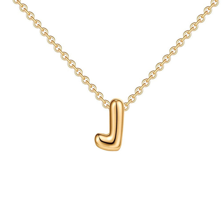 Skanto | Dainty Bubble Letter Initial Necklace