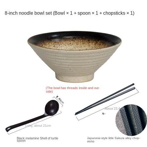 Utsøkt japansk keramisk bollesett for ramen, suppe og ris | Skanto